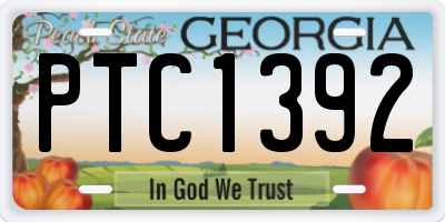 GA license plate PTC1392