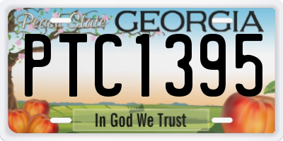 GA license plate PTC1395