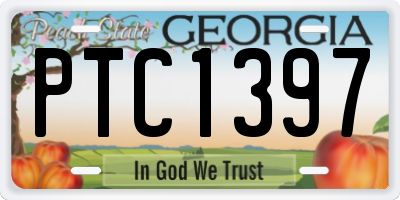 GA license plate PTC1397