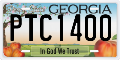 GA license plate PTC1400