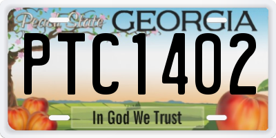 GA license plate PTC1402