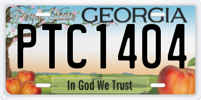 GA license plate PTC1404