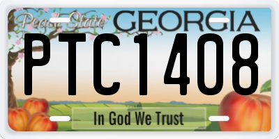 GA license plate PTC1408