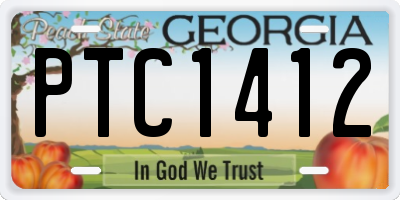 GA license plate PTC1412