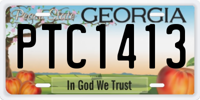 GA license plate PTC1413