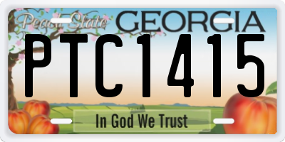 GA license plate PTC1415