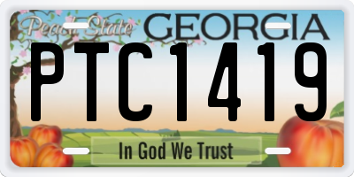 GA license plate PTC1419