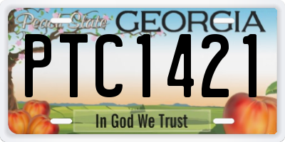 GA license plate PTC1421
