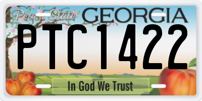 GA license plate PTC1422