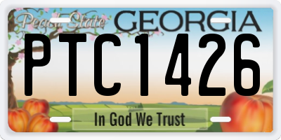 GA license plate PTC1426
