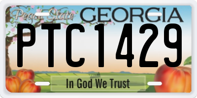 GA license plate PTC1429