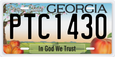 GA license plate PTC1430