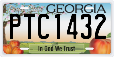 GA license plate PTC1432