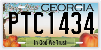 GA license plate PTC1434