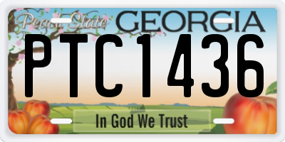 GA license plate PTC1436