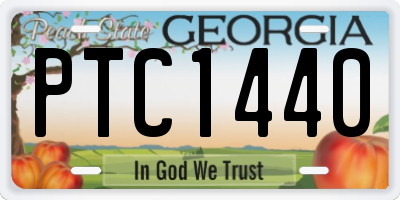 GA license plate PTC1440