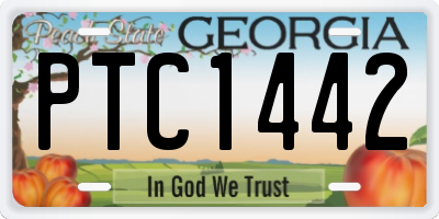 GA license plate PTC1442
