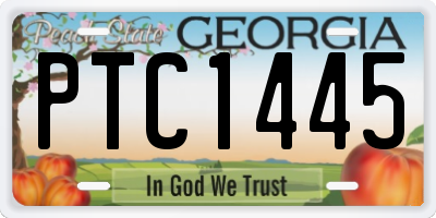 GA license plate PTC1445