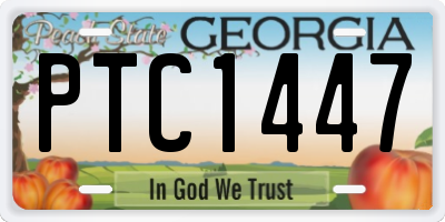 GA license plate PTC1447