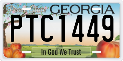 GA license plate PTC1449