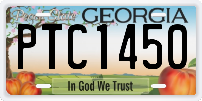 GA license plate PTC1450