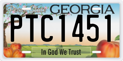 GA license plate PTC1451