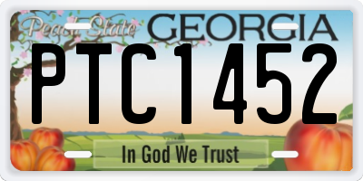 GA license plate PTC1452
