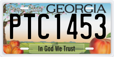 GA license plate PTC1453