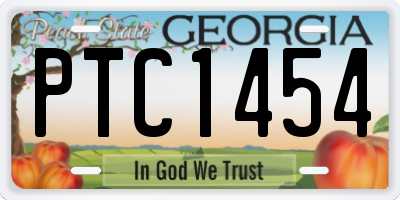 GA license plate PTC1454