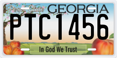 GA license plate PTC1456