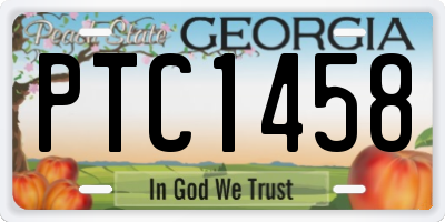 GA license plate PTC1458