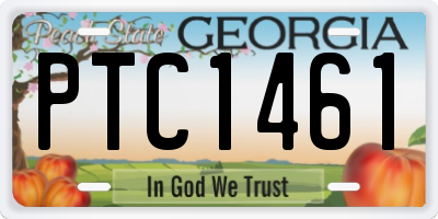 GA license plate PTC1461