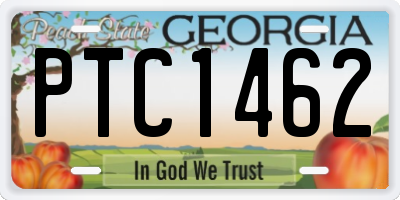 GA license plate PTC1462