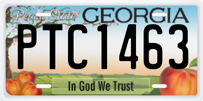 GA license plate PTC1463