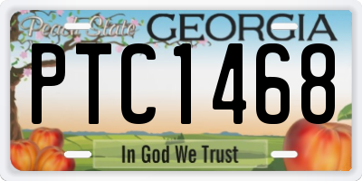 GA license plate PTC1468