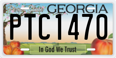 GA license plate PTC1470