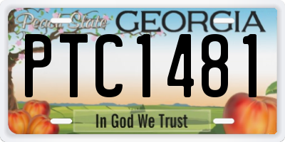 GA license plate PTC1481
