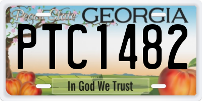 GA license plate PTC1482