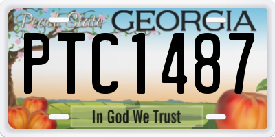 GA license plate PTC1487