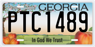 GA license plate PTC1489
