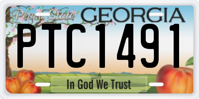 GA license plate PTC1491