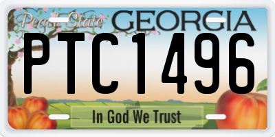 GA license plate PTC1496