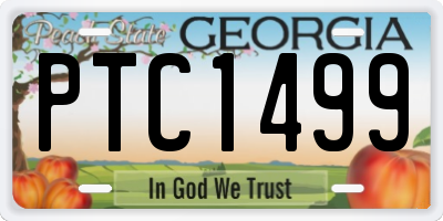 GA license plate PTC1499