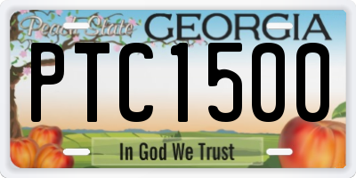 GA license plate PTC1500