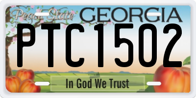 GA license plate PTC1502