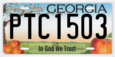 GA license plate PTC1503