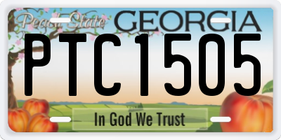 GA license plate PTC1505