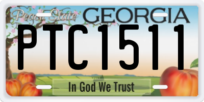 GA license plate PTC1511