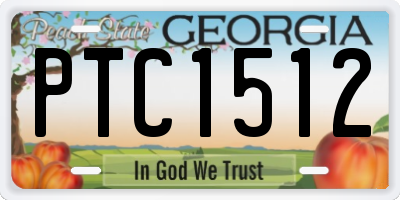 GA license plate PTC1512