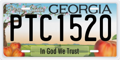 GA license plate PTC1520